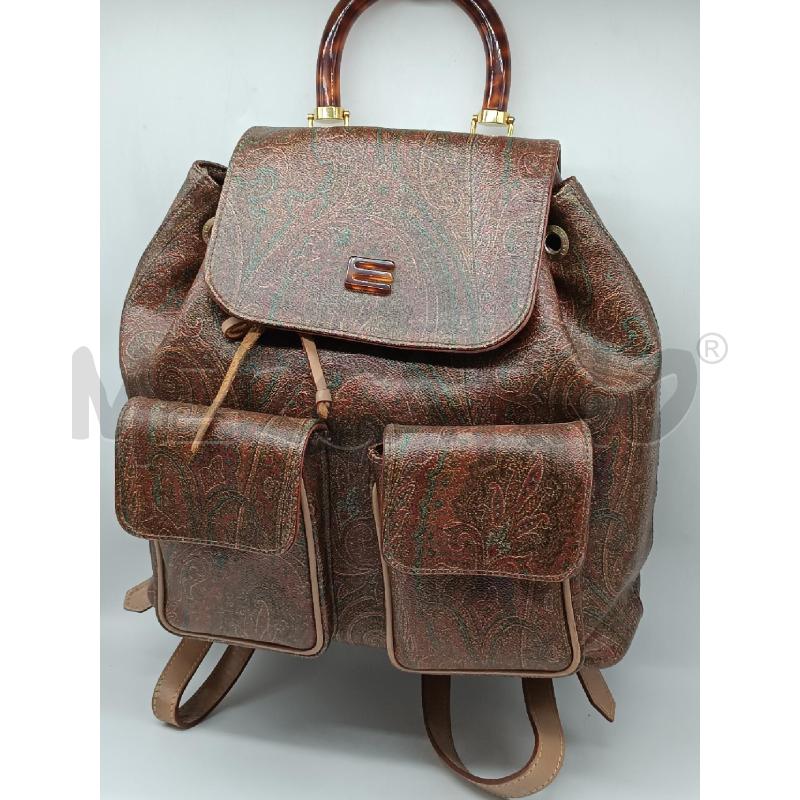 ZAINO DONNA ETRO MARRONE FANTASIA ARABESCATA  | Mercatino dell'Usato Torino tenivelli 1