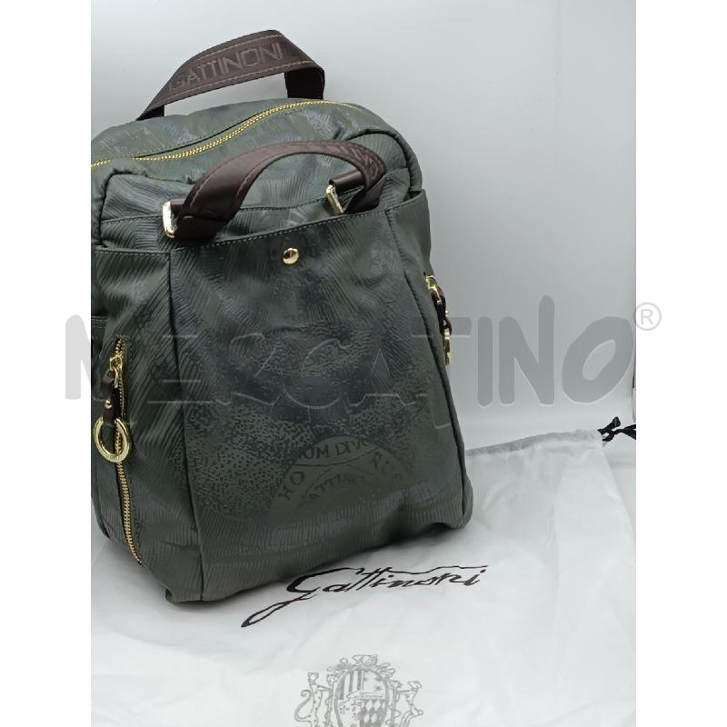 ZAINO DONNA GATTINONI VERDONE MARRONE ZIP DORATO  | Mercatino dell'Usato Torino tenivelli 1