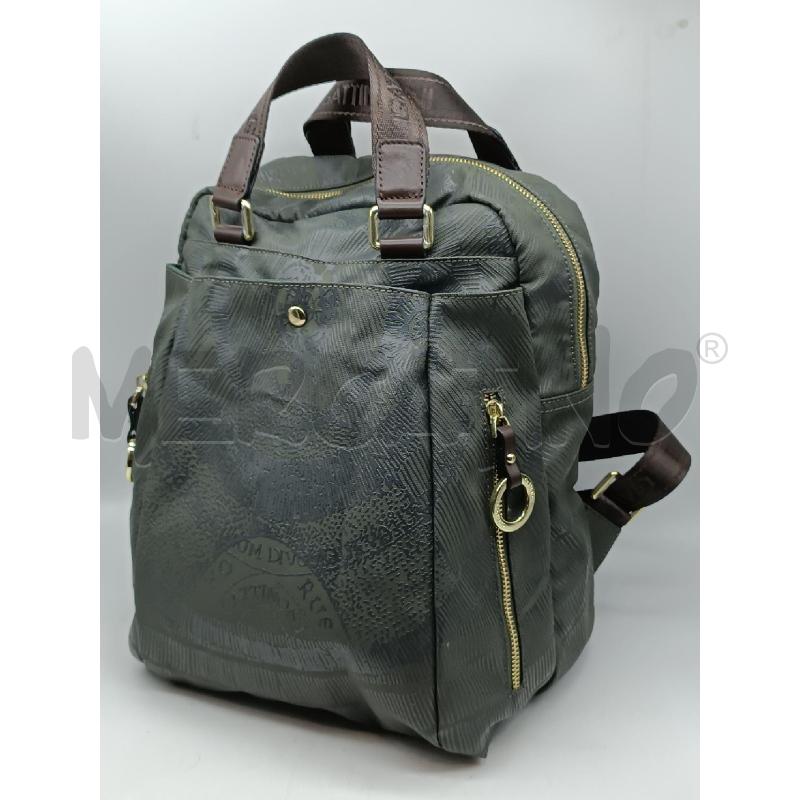 ZAINO DONNA GATTINONI VERDONE MARRONE ZIP DORATO  | Mercatino dell'Usato Torino tenivelli 2