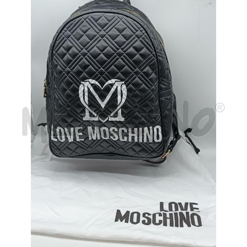 ZAINO DONNA LOVE MOSCHINO NERO TRAPUNTATO LOGO SCRITTA BIANCA | Mercatino dell'Usato Torino tenivelli 1