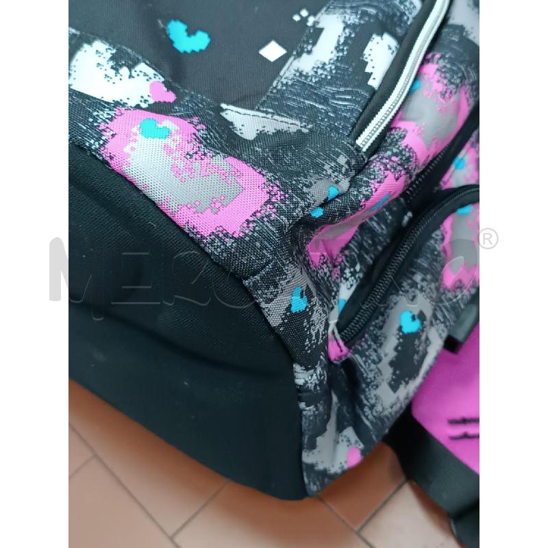 ZAINO SCUOLA 7SEVEN NERO GRIGIO E ROSA  | Mercatino dell'Usato Torino tenivelli 4