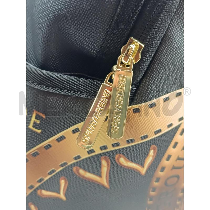 ZAINO SPRAYGROUND NERO LEONE GIALLO DORATO  | Mercatino dell'Usato Torino tenivelli 3