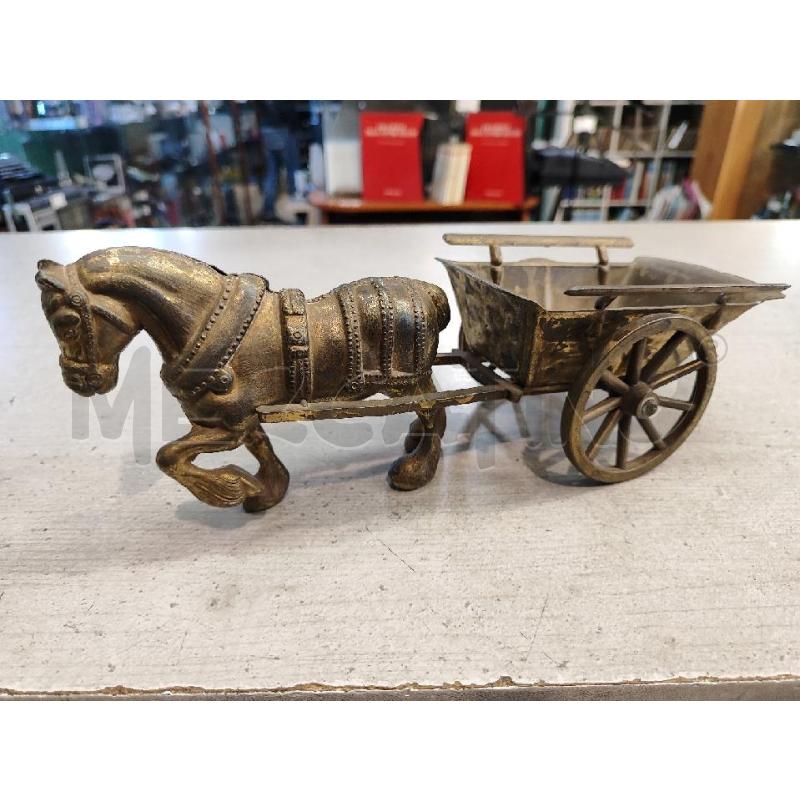 CAVALLO CON CARRO IN OTTONE | Mercatino dell'Usato Nichelino bardonecchia 1