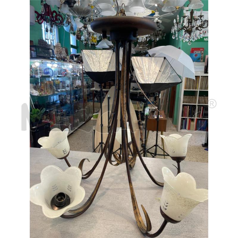 LAMPADARIO 5 LUCI BRONZATO | Mercatino dell'Usato Nichelino bardonecchia 1