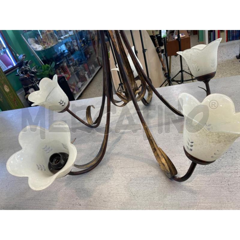 LAMPADARIO 5 LUCI BRONZATO | Mercatino dell'Usato Nichelino bardonecchia 2