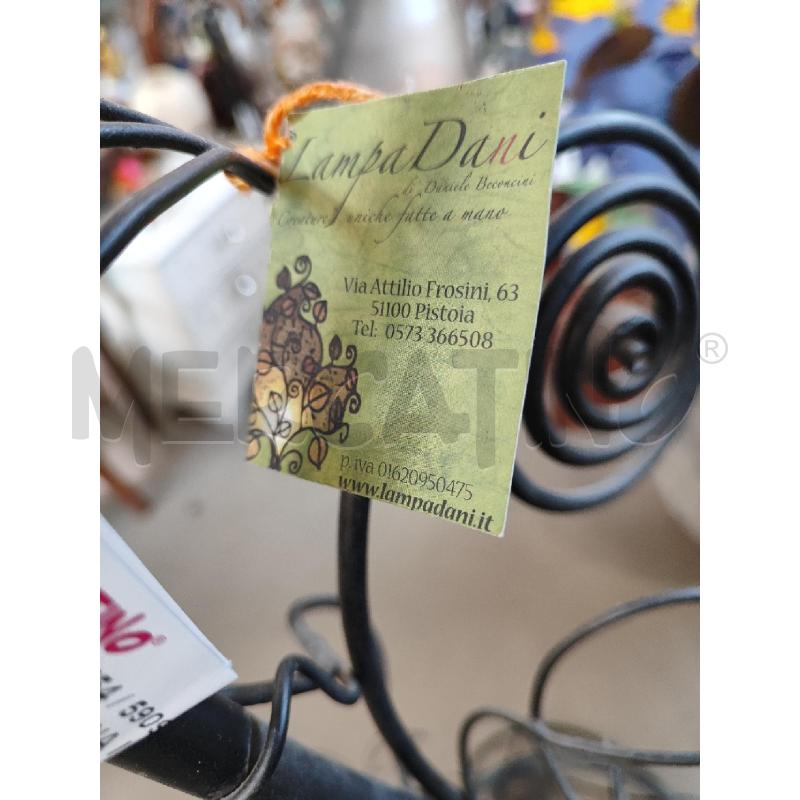 LAMPADA PIANTANA IN FERRO DECORATO CON CAPPELLO A FIORE | Mercatino dell'Usato Nichelino bardonecchia 4