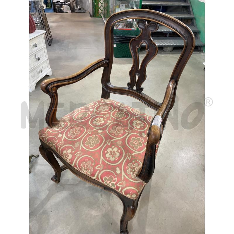 POLTRONCINA LEGNO TESSUTO ROSSO FANTASIA | Mercatino dell'Usato Nichelino bardonecchia 2