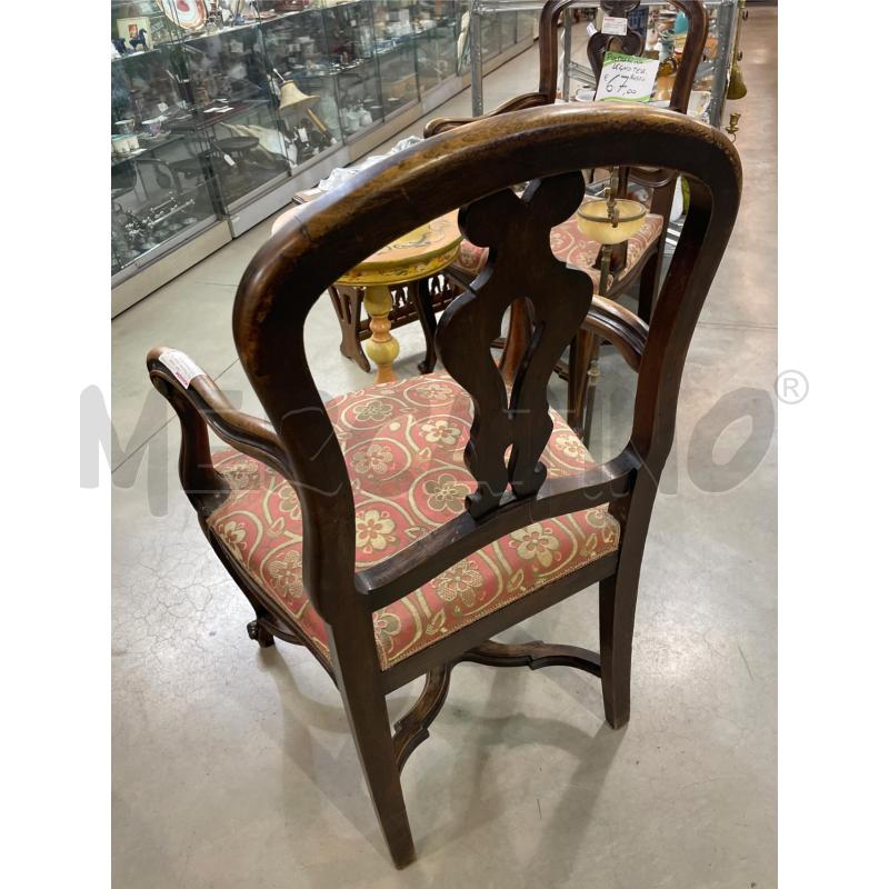 POLTRONCINA LEGNO TESSUTO ROSSO FANTASIA | Mercatino dell'Usato Nichelino bardonecchia 3