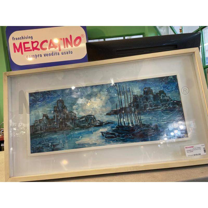 QUADRO AD OLIO CITTÀ SUL MARE  | Mercatino dell'Usato Nichelino bardonecchia 1