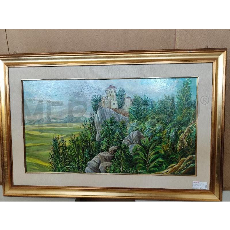 QUADRO AD OLIO VALLATA CON CASTELLO | Mercatino dell'Usato Nichelino bardonecchia 1