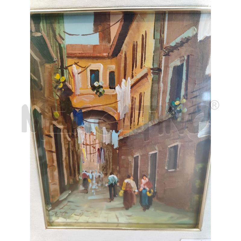 QUADRO AD OLIO VICOLO DI PAESE  | Mercatino dell'Usato Nichelino bardonecchia 3