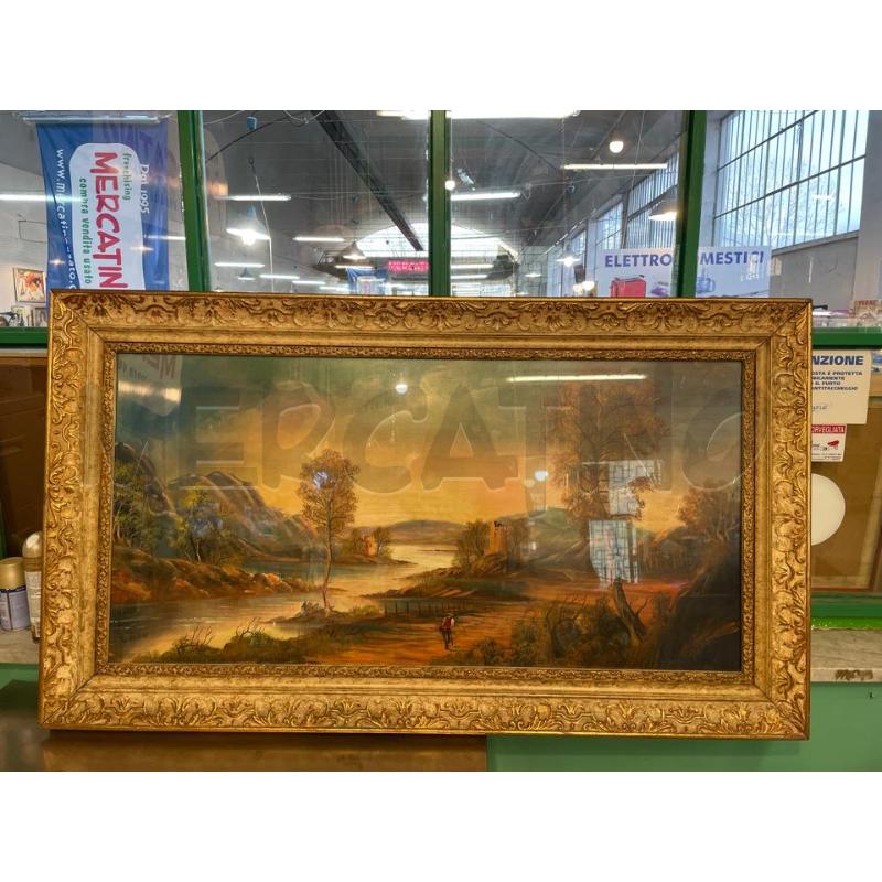 QUADRO OLIO PISANI CORNICE DECORATA MISURE IMPONENTI | Mercatino dell'Usato Nichelino bardonecchia 1
