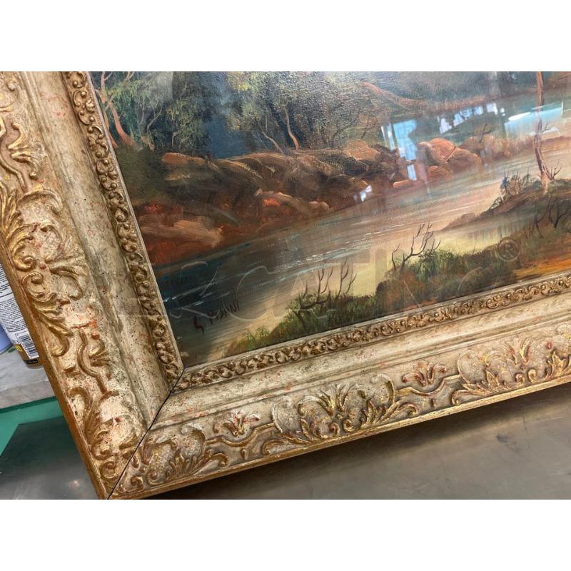 QUADRO OLIO PISANI CORNICE DECORATA MISURE IMPONENTI | Mercatino dell'Usato Nichelino bardonecchia 2