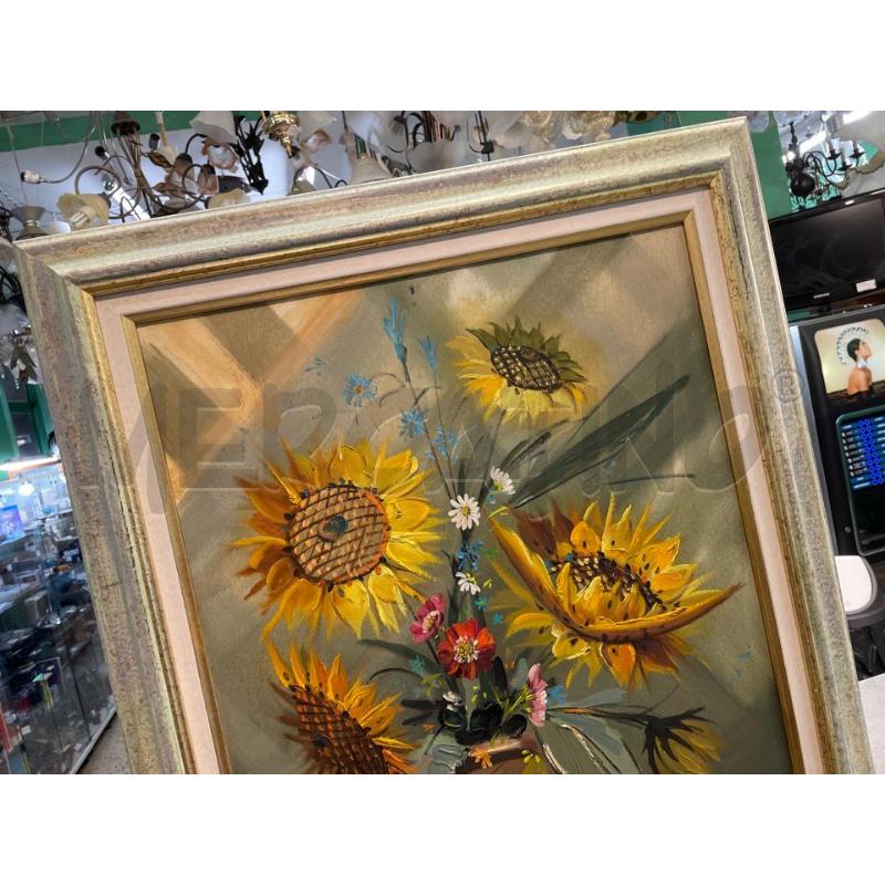 QUADRO OLIO SU TELA VASO DI GIRASOLI | Mercatino dell'Usato Nichelino bardonecchia 2