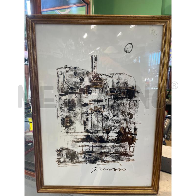 QUADRO TECNICA RAFFIGURANTE BORSO ANTICO FIRMATO G.RUSSO | Mercatino dell'Usato Nichelino bardonecchia 1