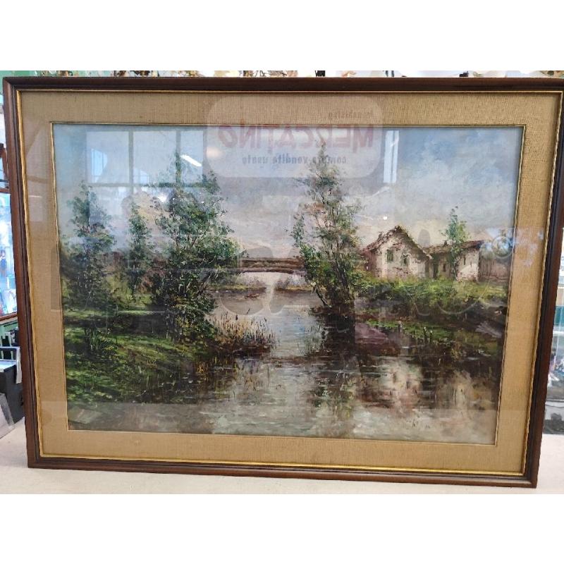 QUADRO TORRENTE OLIO SU TELA 115X86 | Mercatino dell'Usato Nichelino bardonecchia 1