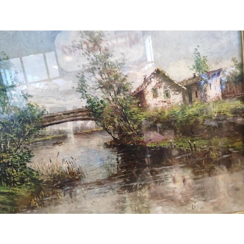 QUADRO TORRENTE OLIO SU TELA 115X86 | Mercatino dell'Usato Nichelino bardonecchia 2