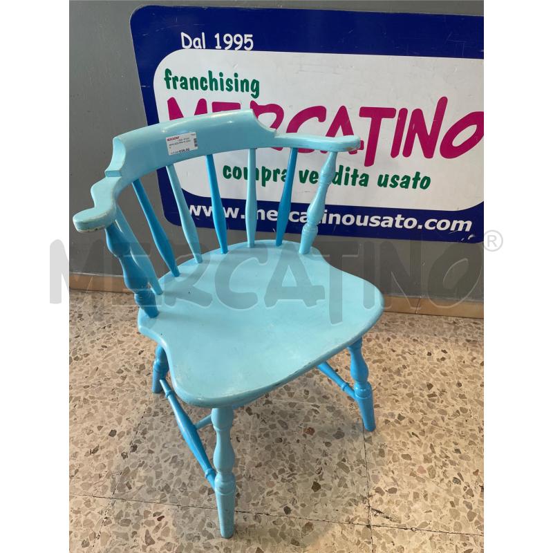 SEDIA AZZURRA IN LEGNO  | Mercatino dell'Usato Nichelino bardonecchia 1