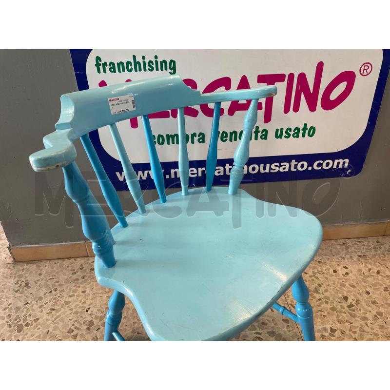 SEDIA AZZURRA IN LEGNO  | Mercatino dell'Usato Nichelino bardonecchia 2