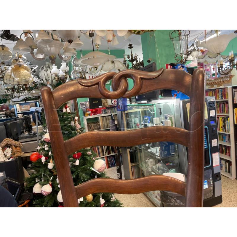 SEDIA IN LEGNO DECORATO SEDUTA IMPAGLIATA | Mercatino dell'Usato Nichelino bardonecchia 2