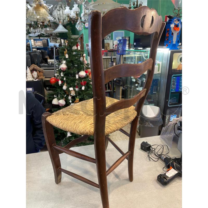 SEDIA IN LEGNO DECORATO SEDUTA IMPAGLIATA | Mercatino dell'Usato Nichelino bardonecchia 3