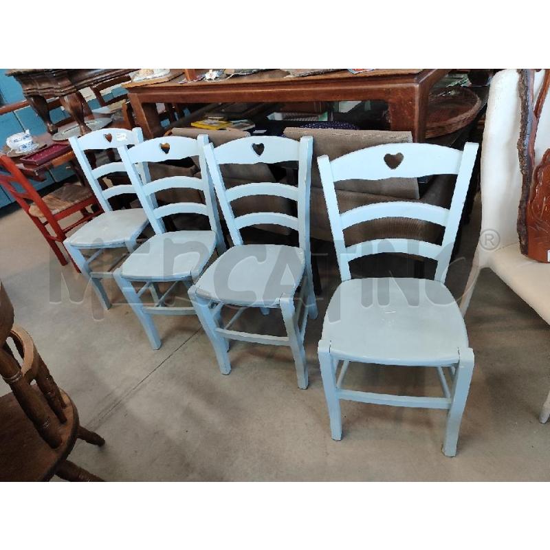SEDIE RUSTICHE IN LEGNO BIANCO PZ. 4 | Mercatino dell'Usato Nichelino bardonecchia 1