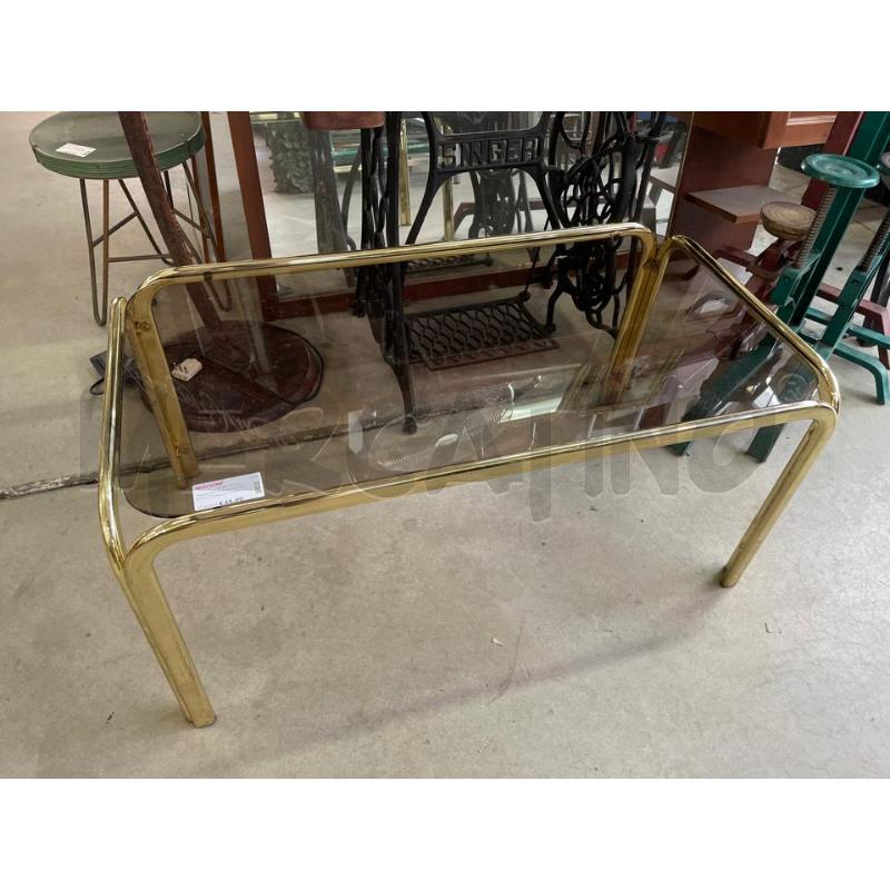TAVOLINO PIANO VETRO STRUTTURA OTTONE | Mercatino dell'Usato Nichelino bardonecchia 1