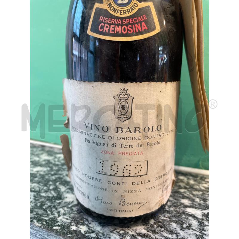 VINO BAROLO RISERVA SPECIALE CREMOSINA 1962 | Mercatino dell'Usato Nichelino bardonecchia 2