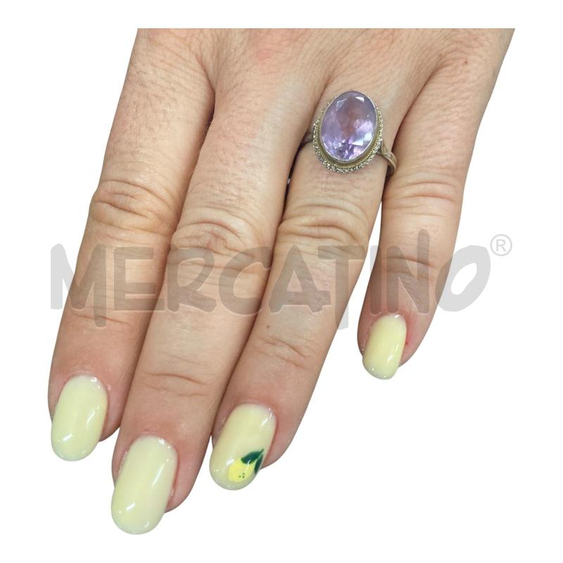 ANELLO DONNA PIETRA AMETISTA OVALE  | Mercatino dell'Usato Carmagnola 1