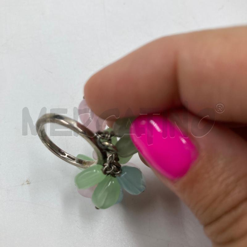 ANELLO DONNA PIETRE ROSA VERDI MOBILI ARG  | Mercatino dell'Usato Carmagnola 3