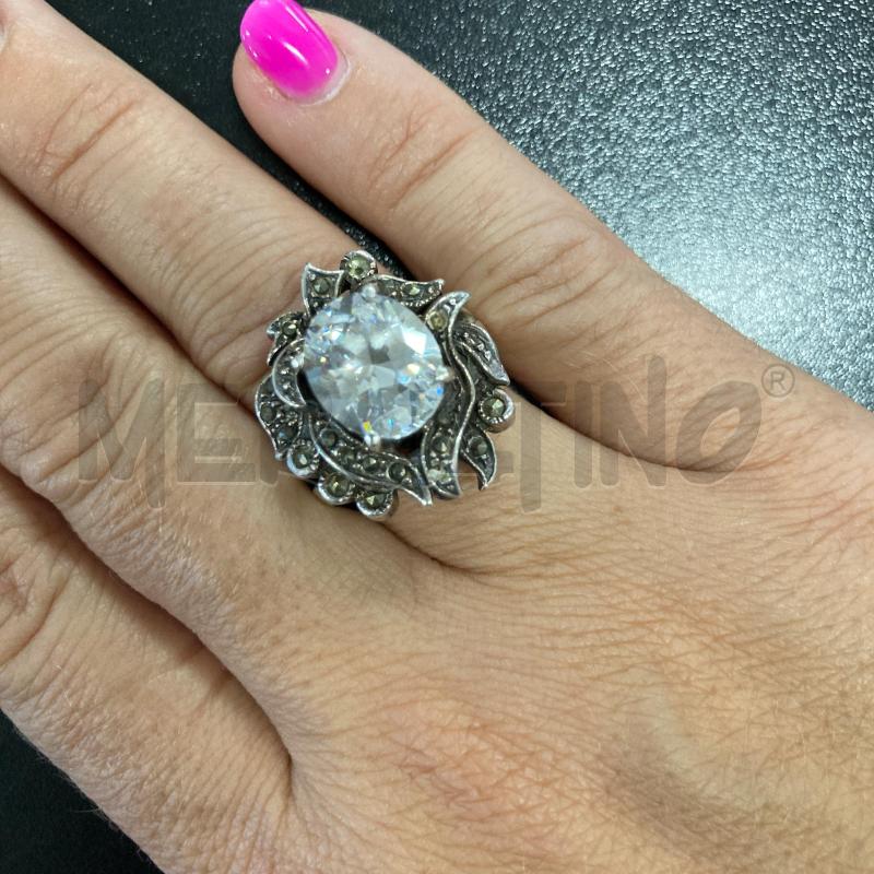 ANELLO DONNA STRASS GROSSO E PUNTI ANNERITI | Mercatino dell'Usato Carmagnola 1