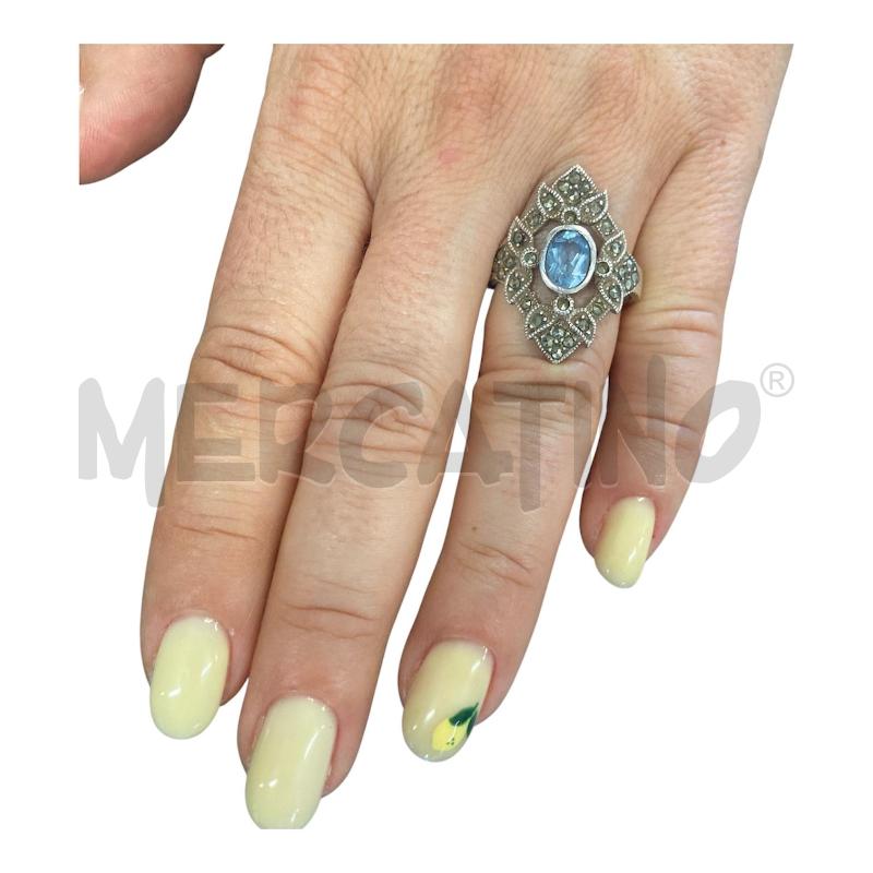 ANELLO DONNA VECCHIO PIETRA CENTRALE AZ | Mercatino dell'Usato Carmagnola 1