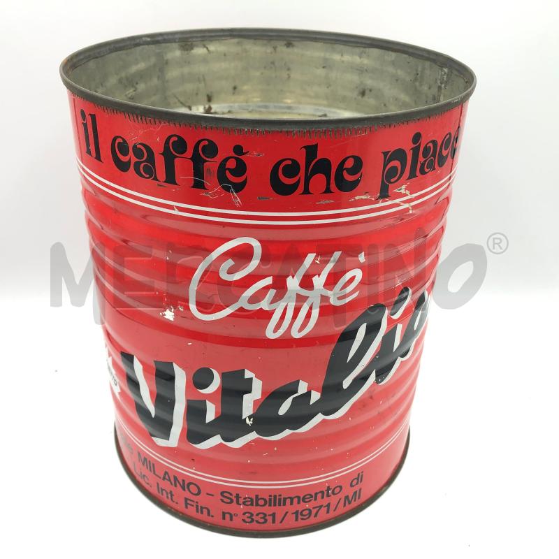 Barattolo latta caffè vitalia rosso vintage