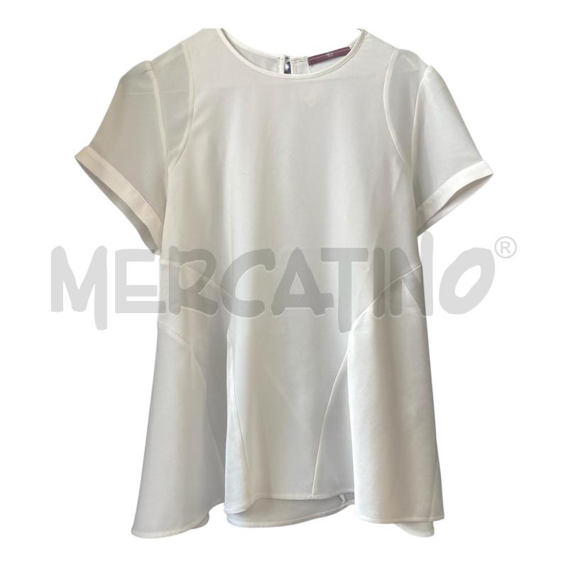 BLUSA DONNA HIGH BIANCA CON LATERALI TIPO RASO | Mercatino dell'Usato Carmagnola 1