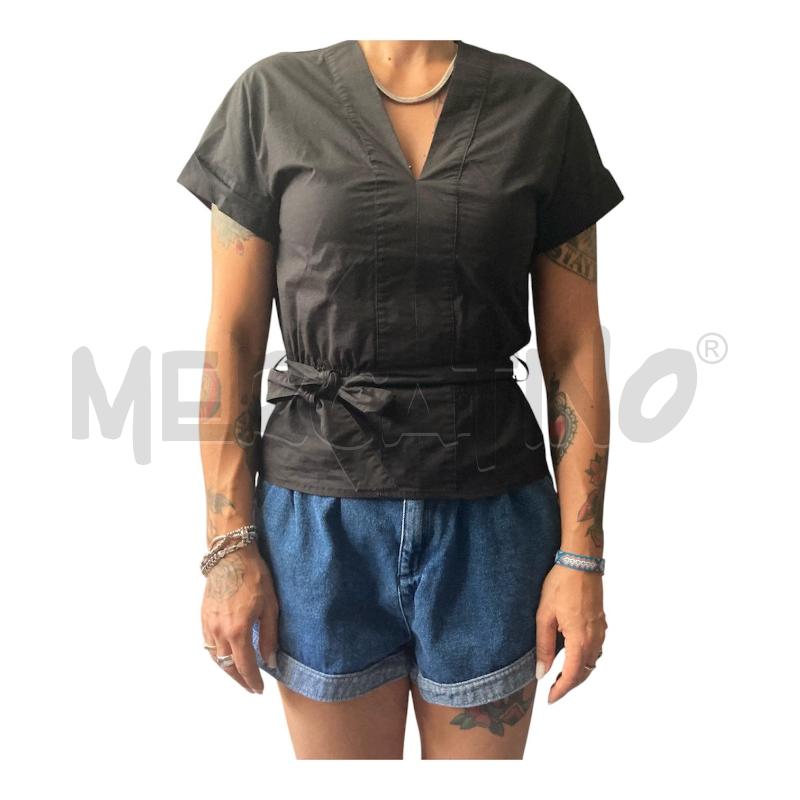 BLUSA DONNA PINKO NERA ELASTICO IN VITA CON CINTURINO | Mercatino dell'Usato Carmagnola 1