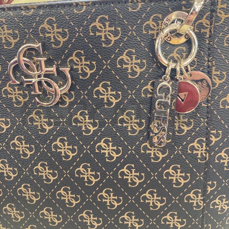 BORSA DONNA GUESS NERO BEIGE MANICI ROSSI | Mercatino dell'Usato Carmagnola 5