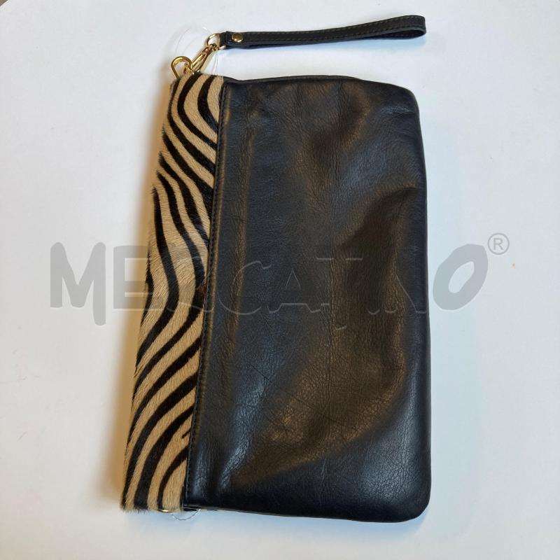 BORSA DONNA POCHETTE PELLE PATTINA CAVALLINO ZEBRATO  | Mercatino dell'Usato Carmagnola 2
