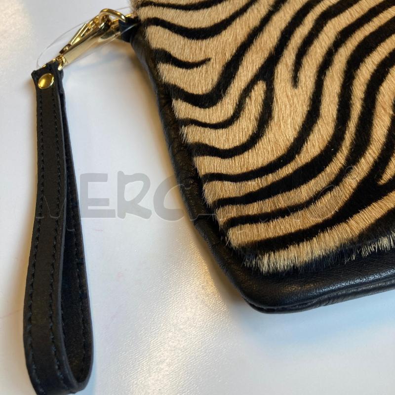 BORSA DONNA POCHETTE PELLE PATTINA CAVALLINO ZEBRATO  | Mercatino dell'Usato Carmagnola 3