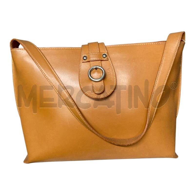 BORSA PELLE MARRONE FURLA A SPALLA  | Mercatino dell'Usato Carmagnola 1
