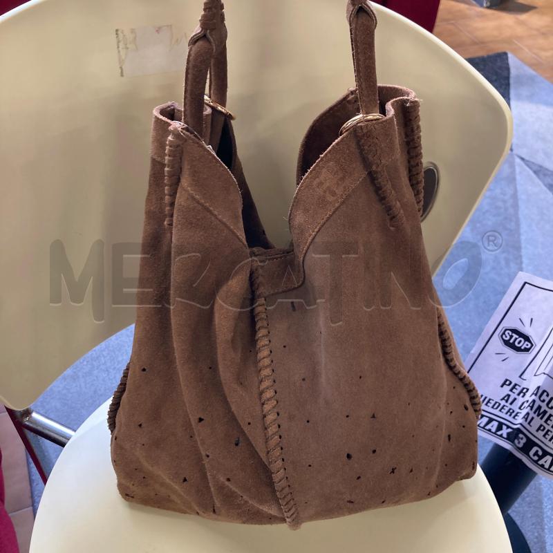 BORSA PELLE MARRONE RINO&PELLE  STELLE INTARSI | Mercatino dell'Usato Carmagnola 2
