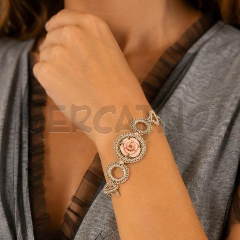 BRACCIALETTO CERCHI ORO ROSA RS CENTRALE UNCINETTO  | Mercatino dell'Usato Carmagnola 2