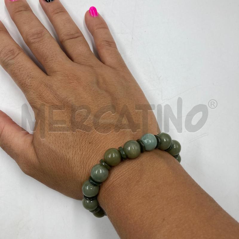 BRACCIALETTO VERDE PIETRE ELASTICO  | Mercatino dell'Usato Carmagnola 1