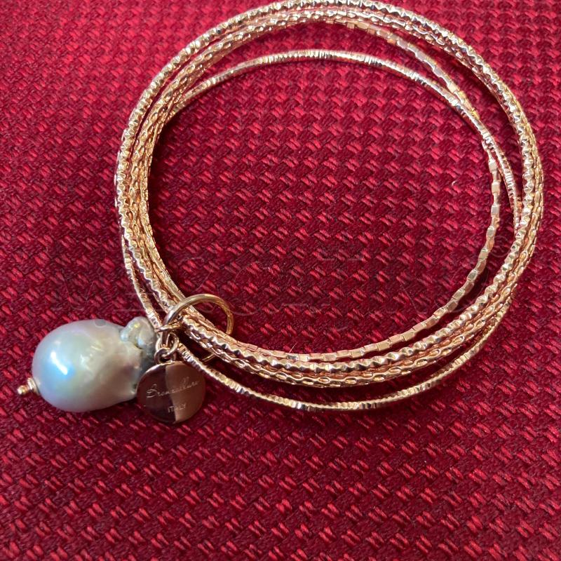 BRACCIALE BRONZALLURE RIGIDO ROSATO CON PERLA | Mercatino dell'Usato Carmagnola 2
