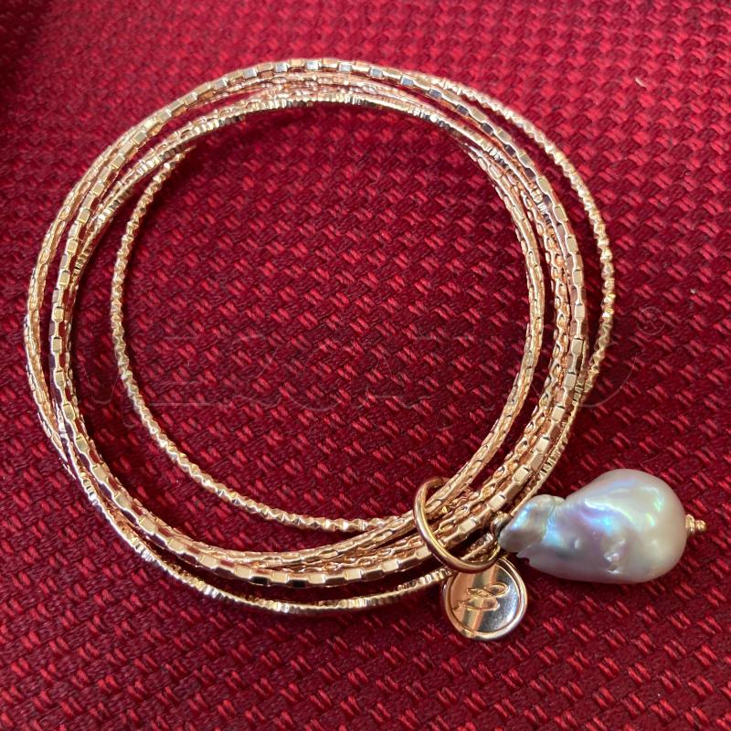 BRACCIALE BRONZALLURE RIGIDO ROSATO CON PERLA | Mercatino dell'Usato Carmagnola 3