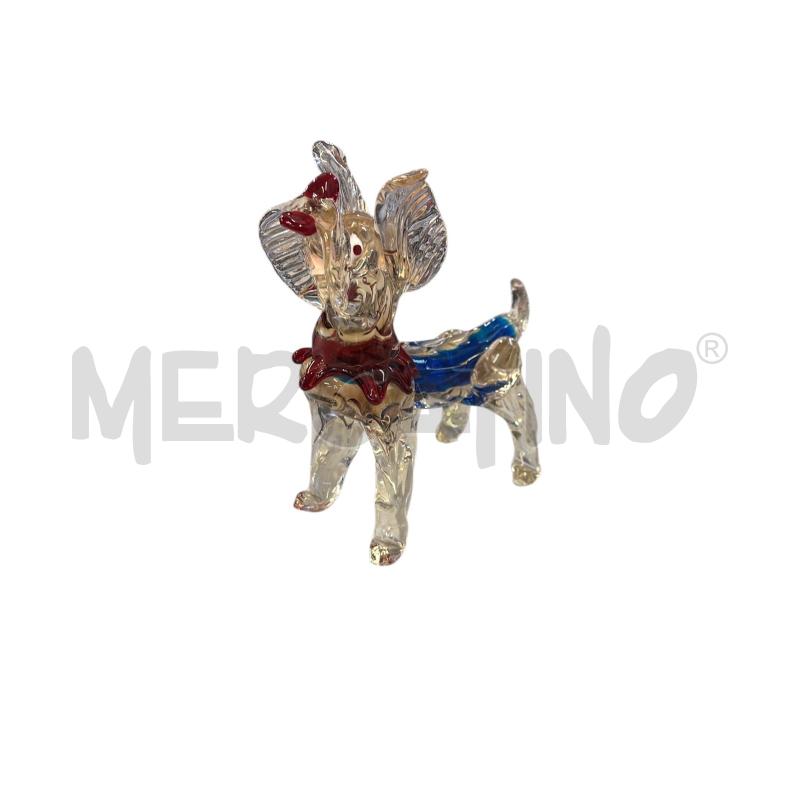 CAGNOLINO VINTAGE IN VETRO CON DETTAGLI ROSSI E BLU | Mercatino dell'Usato Carmagnola 1