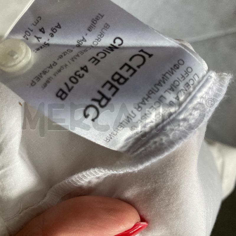 CAMICIA BAMBINO BIANCA ICEBERG SCRITTA SCHIENA  | Mercatino dell'Usato Carmagnola 4