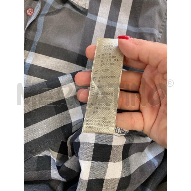 CAMICIA DONNA BURBERRY GRIGIO SCURO RIGHINA AZZURRA | Mercatino dell'Usato Carmagnola 4