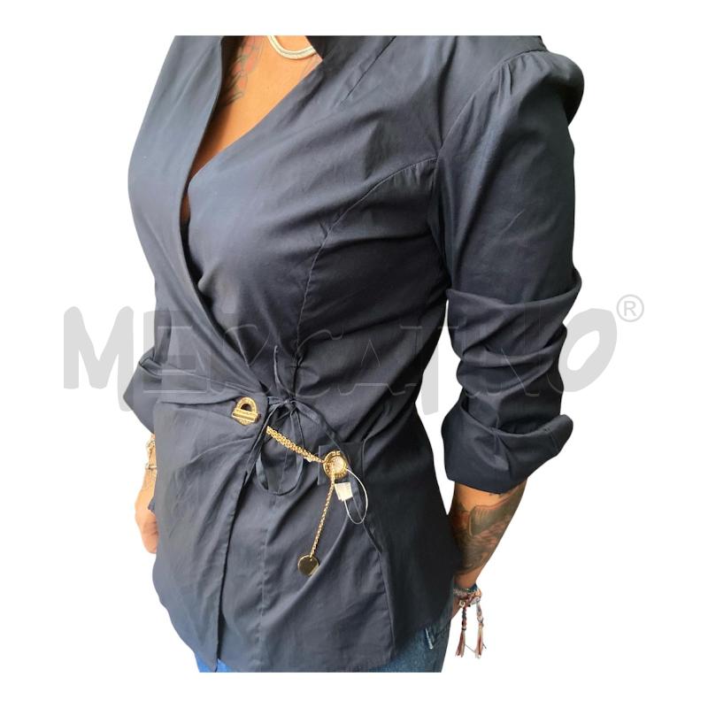 CAMICIA DONNA ELISABETTA FRANCHI BLU CATENA DORATA  | Mercatino dell'Usato Carmagnola 1