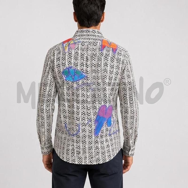 CAMICIA UOMO BIANCA NERA DESIGUAL M/L | Mercatino dell'Usato Carmagnola 2