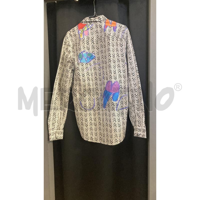 CAMICIA UOMO BIANCA NERA DESIGUAL M/L | Mercatino dell'Usato Carmagnola 4